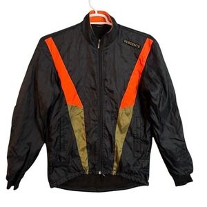 Vtg. Descente Colorblock Black Orange Athletic Jacket Track Jacket Zip Up Size L